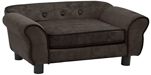 vidaXL Hundesofa Braun 72x45x30cm Plüsch Hundecouch Hundebett Haustiersofa