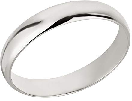 Ardeo Aurum Trauring Unisex Damenring Herrenring aus 375 Gold Weißgold in 4 mm Breite massiv Ehering Modell 102 Größe 66