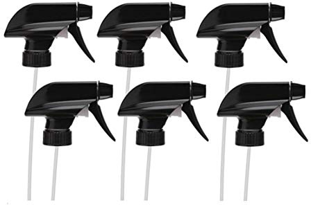6 Pieces Trigger Sprayer Spray Bottle Top Replacement Trigger Sprayer Stream Mist Bottle Nozzle Fit Standard 28/400 Neck Bottles-Black