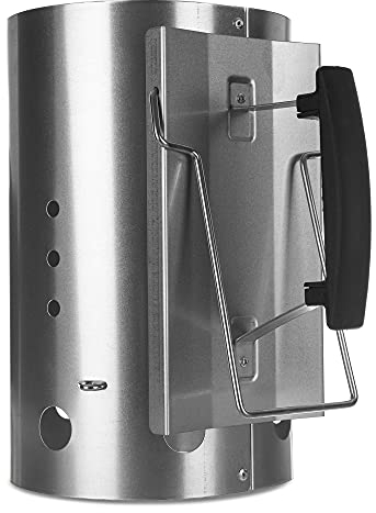 LIVIVO Deluxe Charcoal Chimney Starter with Safety Handle – Heavy Duty BBQ Lighting Kit for Barbecue, Fire Pit & Camping – Galvanised Steel, Quick Start, No Lighter Fluid Needed