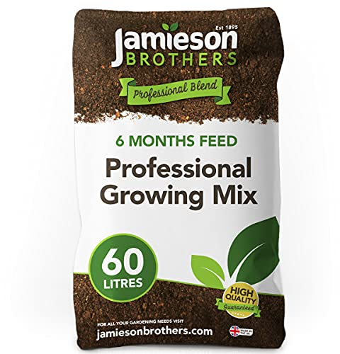 Professional Compost 60L - 6 months feeding NPK 14-16-18 specially designed to maximise yield boost roots and plant growth for indoor and outdoor use - By Jamieson Brothers