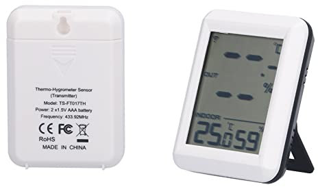 Termometro Digitale Igrometro, Monitor per Misuratore di Umidità Senza Fili per Interni Ed Esterni Utilizzato in Camerette, Camere da Letto, Case