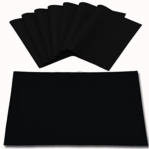 Rinpon Tischsets aus Stoff, 8 Stück, Leinentyp, Stoff, maschinenwaschbar, Platzsets, hitzebeständig, knitterfrei, Dickes Polyester, Küchen-Tischsets für Esstisch (schwarz)