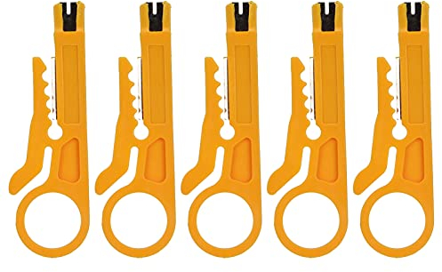 Zunate Mini Dénudeur de Fil Réseau Pince à Dénuder Punch Down Cutter pour Câble Réseau, Câble de Données RJ45/Cat5/Cat6, Câble Téléphonique et Imprimantes 3D Tube PTFE 5 Pièces