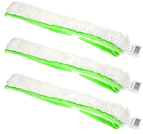 Microfaser Wischbezug 3er Set für Fensterwischer 35cm I 100% Mikrofaser I geeignet als Fensterputzer, Fliesenwischer, Duschabzieher, Badwischer, Scheibenwischer & mehr I saugstark & waschbar