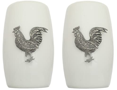 Chicken China Salt and Pepper Shakers Cruet Set Modern White CSP 71