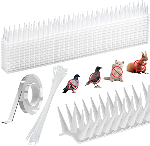 Pics Anti-Pigeons, Plus de 5 m, 12Pcs Répulsif Contre Les Oiseaux avec Pointes Extra Hautes Protection des Oiseaux Bird Repellent pour Balcon, clôtures et Toit Empêchent Pigeons, Corbeaux, Anti Chat