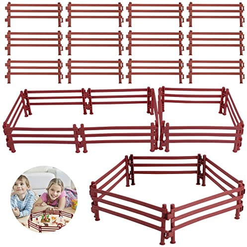 40 Piezas Valla Juguete, Mini Valla de Plástico, Juguete de Valla para Animales, Miniatura Esgrima, Juguete para cercas de caballo, Valla de Jardín, Juguete para Juego Educativo Regalos | Juego de accesorios para cerca, valla de jardín, valla de granero, decoración de micro paisajes y regalo educativo para niños