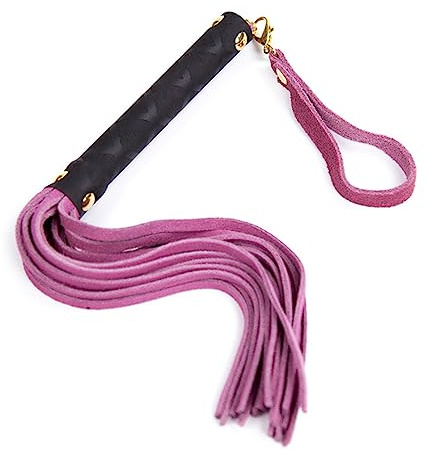 Adefeect SM Peitsche Flogger Kurz Erotisch Flirten Peitschen Echtleder Fetisch Erwachsene Spanking Flirtenpeitsche SM Bondage Sexspielzeug für Paare Cosplay,Länge 30cm (Rosa)
