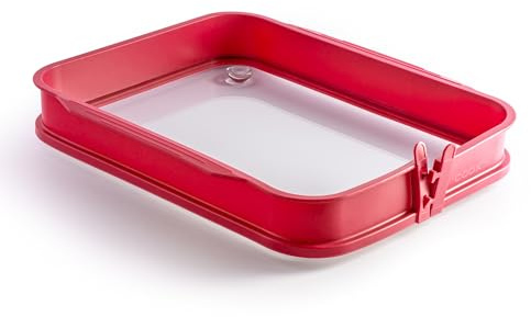 coox Auflaufform XL mit Glas-Servierplatte und Glasfüßen 37x31x6,5 cm, backen und direkt auf der Glasplatte servieren und schneiden, kein Umsetzen nötig