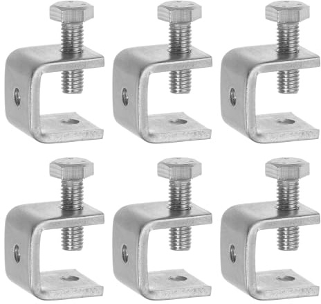 sourcing map 6Pcs Stainless Steel C Clamps Mini 0.79 Wide Jaw Opening Small Metal U Clamp for Woodworking Welding Building Household Mounting