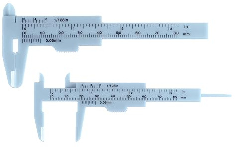 QUARKZMAN 10uds Mini Plástico Calibrador 80mm 3 Pulgadas Vernier Calibradores Deslizantes Calibre Portátil Regla Medición Herramienta (Métrico/Pulgadas), Claro Azul