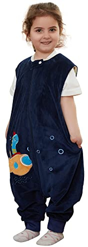 HAHASHOW Baby Schlafsack mit Füßen Schlafstrampler 5-6 Jahre Drache | Maschinenwaschbar, ärmellos & mit Beinen, 1.5 Tog Weiches Polyester, Leicht an- und ausziehbar, Ganzjahresschlafsack