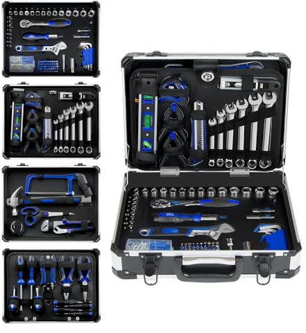 Prostormer Home Tool Kit, 259-Piece Household Hand Tool Set with Heavy Duty Aluminium Tool Box, Basic Toolkit for Home, RV, Car, Workshop and More