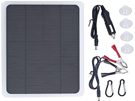 Cocoarm 20W 12V Solar Panel Car Battery Charger, High Conversion Rate, Widely Used for Security Cameras, Laptops, USB Port for Mobile Phones