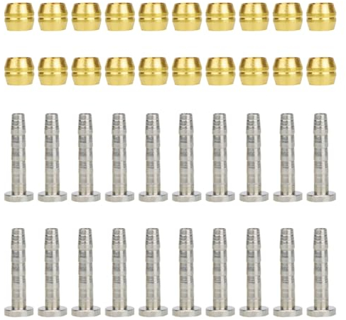 EUPSIIU 20 Set Pièces Olive Vélo Olive Insert, BH90 Olive and Barb, Kit Raccord Gaine Frein a Disque Velo, Insert de Connecteur Olive pour Tuyau Frein Hydraulique Replacement de Vélo (Doré)