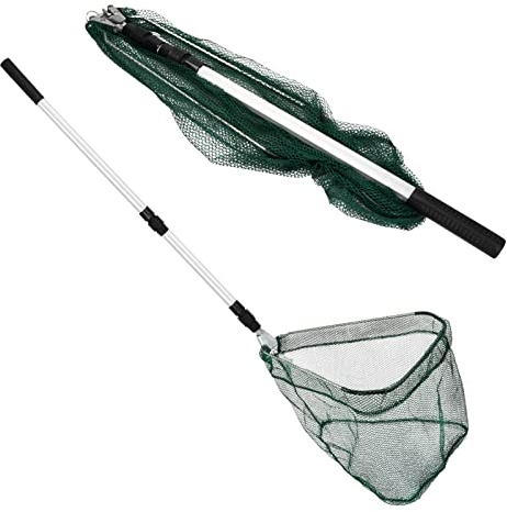 Fischernetz Kescher 170cm I Teleskop Kescher Angeln gummiert Angel-Kescher I Unterfangkescher gummiert Kescher gummiert - Kescher Angeln, Fischkescher, für Erwachsene und Kinder