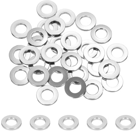 QUARKZMAN 30pcs M8 Flachdichtung Aluminium Unterlegscheibe Silber