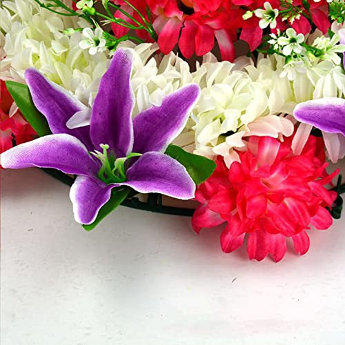 CROWEL Kunstblume, künstlicher Kranz, Opferblume, künstliche Friedhofsblume, Festival Qingming, Blumenkranz fürs Grab(Purple)