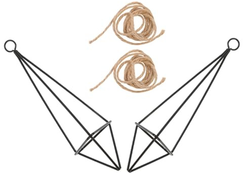 FUNOMOCYA Pflanzenaufhänger Aus Eisen Hängender Luftpflanzenhalter Geometrisches Design Dekorativer Ständer Für Balkon Und Innenraum