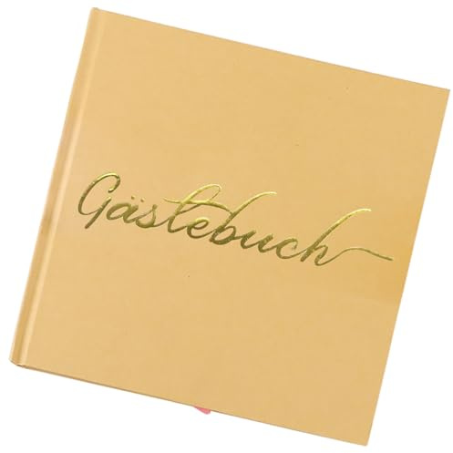 YPYMOD Gästebuch Hochzeit, 100 Seiten Premium Dickem Papier, Vintage-Stil, Mit Goldenem Titel, Ideal Für Hochzeiten, Jubiläen, Geburtstage, Taufe (21.5cm*21.5cm)