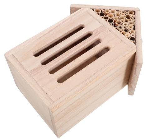 BESPORTBLE Holz Insektenhaus Für Gartenhof Insektenhotel Mit Nistkasten Für Marienkäfer Und Schmetterlinge Bienenhotel Für Draußen Insektenhäuser Mit Natürlicher Optik