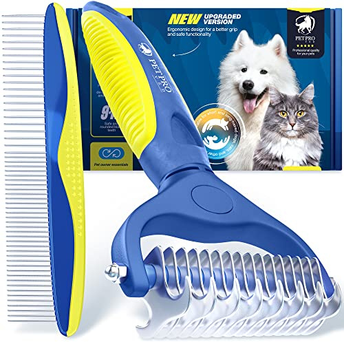 PETPROVED Hundebürste Langhaar Katzenbürste Langhaar Hundebürste Unterwolle Hundekamm Hunde Bürste Unterfellbürste Katze Unterfellbürste Hunde Fellbürste Hund Entfilzungskamm Entfilzungsmesser Katze