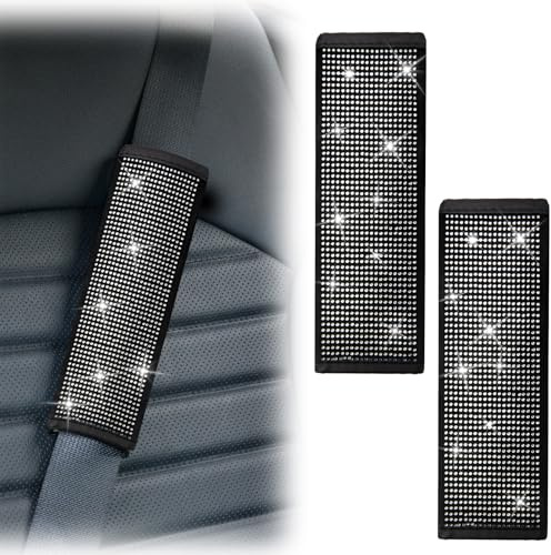 ecocstm 2 PCS Bling Car Seat Belt Shoulder Pads, Bling Seat Belt Covers