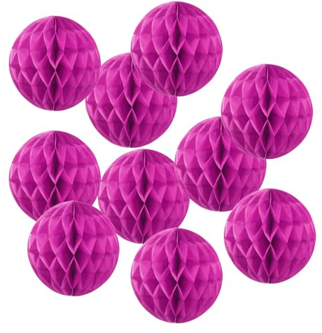 PATIKIL 10 Pezzi 10 Pompon Di Carta Velina Decorazioni Appese Fuchsia | Per Compleanni Matrimoni Sfondi Casa Decorazioni, A Palline Di Fiori Carta