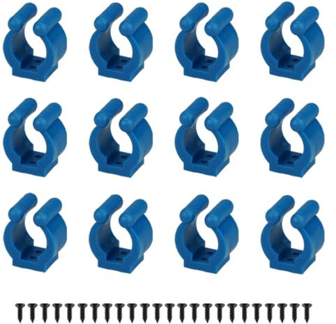 EQUIJUANCE 12 Stück blaue und rote Angelruten-Clips, Billard-Queue-Cliphalter, Angelrutenhalter, Clips, Snooker-Queue, Lokalisierungsclips für Angelrute, Billard, Queue, Snooker-Queue (12, blau)