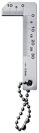 XFUYI Règle de chanfreinage en Acier Inoxydable 0-30 mm Jauge chanfreinée Graduation Précision de 05 mm Pied à Coulisse de 025 mm pour Le Traitement du Verre en Acier Inoxydable