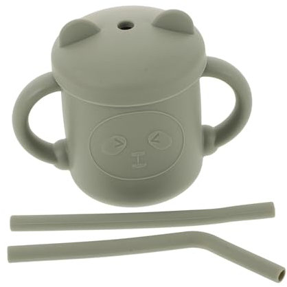 UPKOCH Auslaufsicherer Silikonbecher Mit Strohhalm Für Junge Mädchen Und Kleinkinder Isoliert Für Warme Milch Oder Kalten Saft Für Trinklernphase