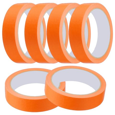 sourcing map Lot de 10 rubans de masquage de 2,5 cm x 20,9 m pour peinture orange, loisirs créatifs, dessin, décoration, étiquetage, peinture de voiture, artistes, enseignants
