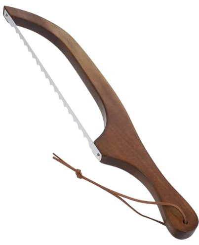 GRIRIW Cortador De Pan De Madera Para Pasteles y Rebanador De Pan Con Hoja De Acero Inoxidable, Utensilio De Cocina Para Repostería y Panadería, Herramienta De Corte Para Uso Doméstico y Profesional