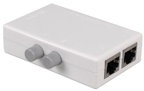RJ45 Switch selector de conmutador de red de 2 puertos, selector de conmutador de red de 2 en 1 salida, conmutador de red Ethernet