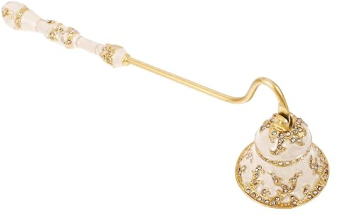 BESTYASH Vintage Kerzenlöscher Gold mit Langem Griff aus Zinklegierung Leicht und Robust für Duftkerzen und Zuhause als Elegantes Wohnaccessoire | Duftkerzen und Teelichter, Antik Chic, Leicht und Biegefest, Komfortabler Griff