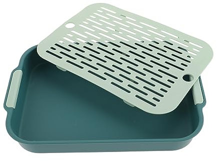 HYTROVE Meerschweinchen Katzentoilette Kunststoff Töpfchen Mit Abnehmbarem Bodengitter Kleine Haustiertoilette Für Kaninchen Und Hamster Käfig Geeignet