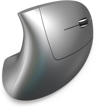 Cuifati Mouse Ricaricabile Wireless Ergonomico, Supporta 2,4 G + modalità di Connessione BT5.1, Silenziosi, Fino a 2400 Dpi, Mouse Verticale del Tunnel Carpale per Laptop Desktop (Grigio metallico)