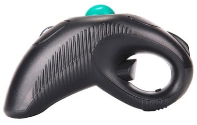 FUNNETOYU Souris à Boule sans Fil Ergonomique Portable pour PC et Ordinateur Portable, Usage Bureau, Contrôle par Pouce, Connexion 2,4 Ghz, Couleur Noire, Design Ambidextre Confortable