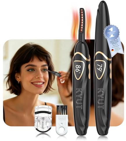 2-in-1 Wimpernzange Beheizbar【Nr.1 in Präzise Temperaturregelung-Zertifiziert】【Schnelle Heiztechnologie für sofortiges Styling】Elektrischer Wimpern-Curler mit Display für Morning,Office,Travel,Event