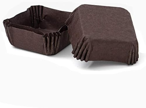 1500 Pirottini QUADRATI in carta forno antiaderente, resistente Fino a 220°C - 35x35xh15mm - MARRONE - pirottino quadrato decorazione decorativi per cioccolatini, DOLCI, dolcetti pasqua, natale festa