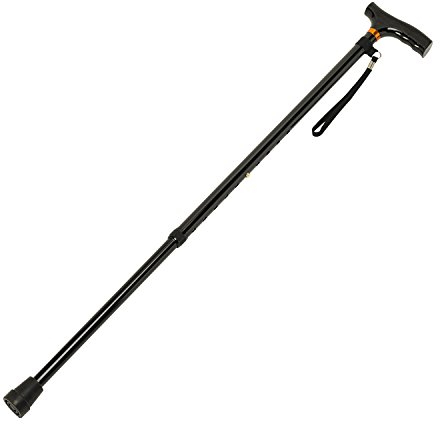 Homecraft Coloured Walking Sticks, Height-Adjustable Walking Stick for Stability and Support, Black
