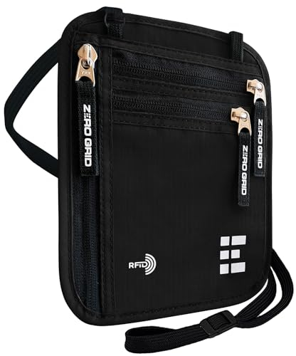 Brustbeutel Brusttasche Reisedokumententasche mit RFID Blocker Reisegeldbeutel