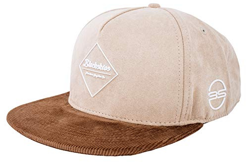 Blackskies® Hathor Snapback Cap | Casquette à visière Homme Femme | Casquette Baseball Premium Basecap Logo Gum Spot Côtelée Beige-Brun - Unisexe Streetwear Outdoor Été Loisirs