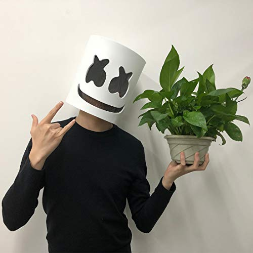 JESSTOLO DJ Maske, Maschera Caschi per Festival Musicali Maschera in EVA Ultra Cool di Gomma per Adulti e Adolescenti DJ Maschera Costume Cosplay Festa, Bianco