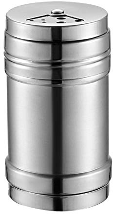 sourcing map Salz-/Zuckerstreuer/Pfefferstreuer aus Edelstahl mit drehbarem Deckel, 96 mm L x 54 mm D