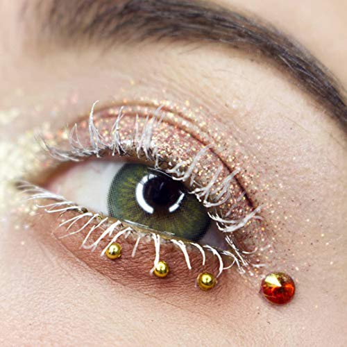 Glamlens lentilles de couleur vert naturelles colorées très haute opacité Elly Emerald + étuis à lentilles de contact I 1 paire (2 pièces) I 90 Jours I sans correction I 0,00 Dioptries