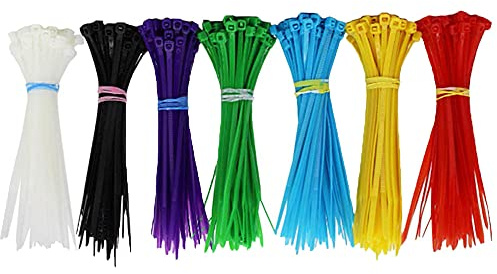 Coloured Assorted Cable Ties 140Pk 100mm x 2.5mm Nylon Plastic Zip Tie Wraps