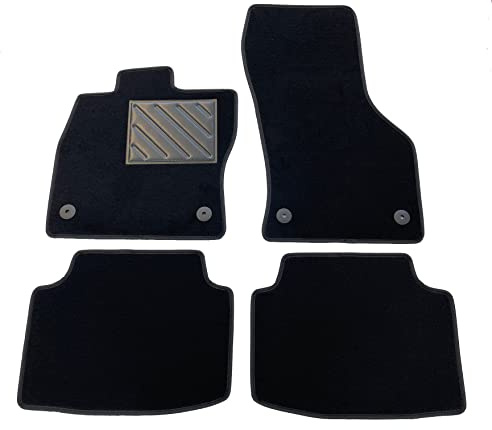 Fußmatten für VW Passat B8 2014-09/2019 Restyling 09/2019 - Limousine und Variant nach Maß, Absatzschoner aus verstärktem Gummi und Befestigungsknöpfen…