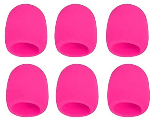 Mikrofon-Abdeckung aus Schaumstoff, für Handmikrofon, Windschutz, Pink, 6 Stück